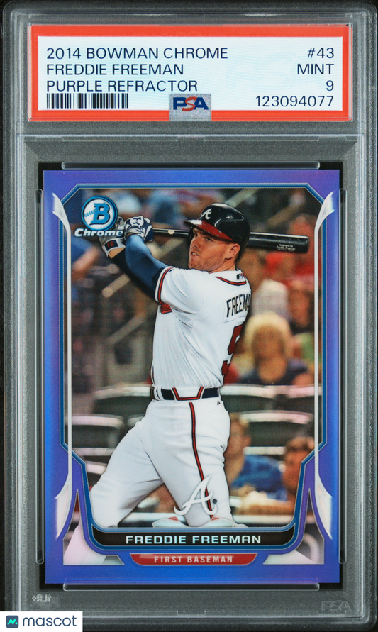 2014 Bowman Chrome Freddie Freeman #43 Purple Refractor 113/150 PSA 9