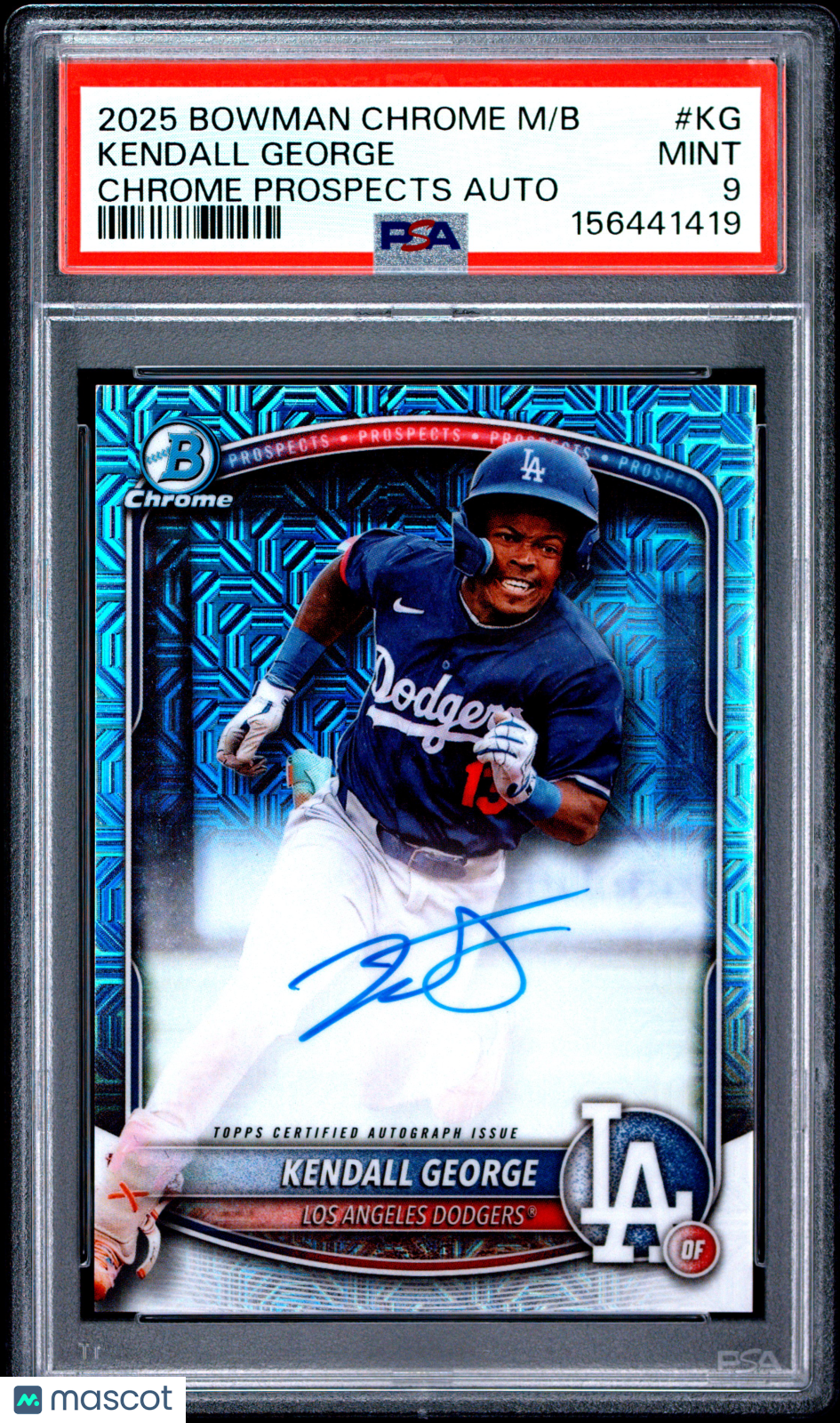 2025 Bowman Chrome Mega Box Chrome Prospects Autographs Kendall George #KG PSA 9