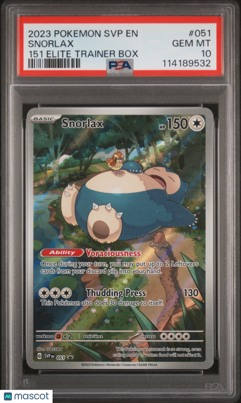 2023 Pokemon SVP Black Star Promo Snorlax 151 Elite Trainer Box PSA 10 #051