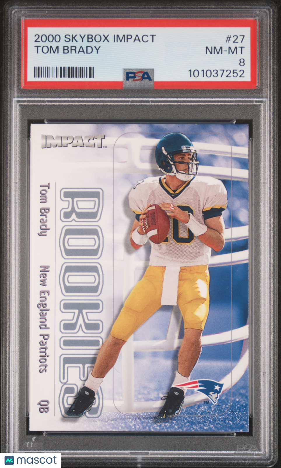 2000 Skybox Impact Tom Brady #27 PSA 8