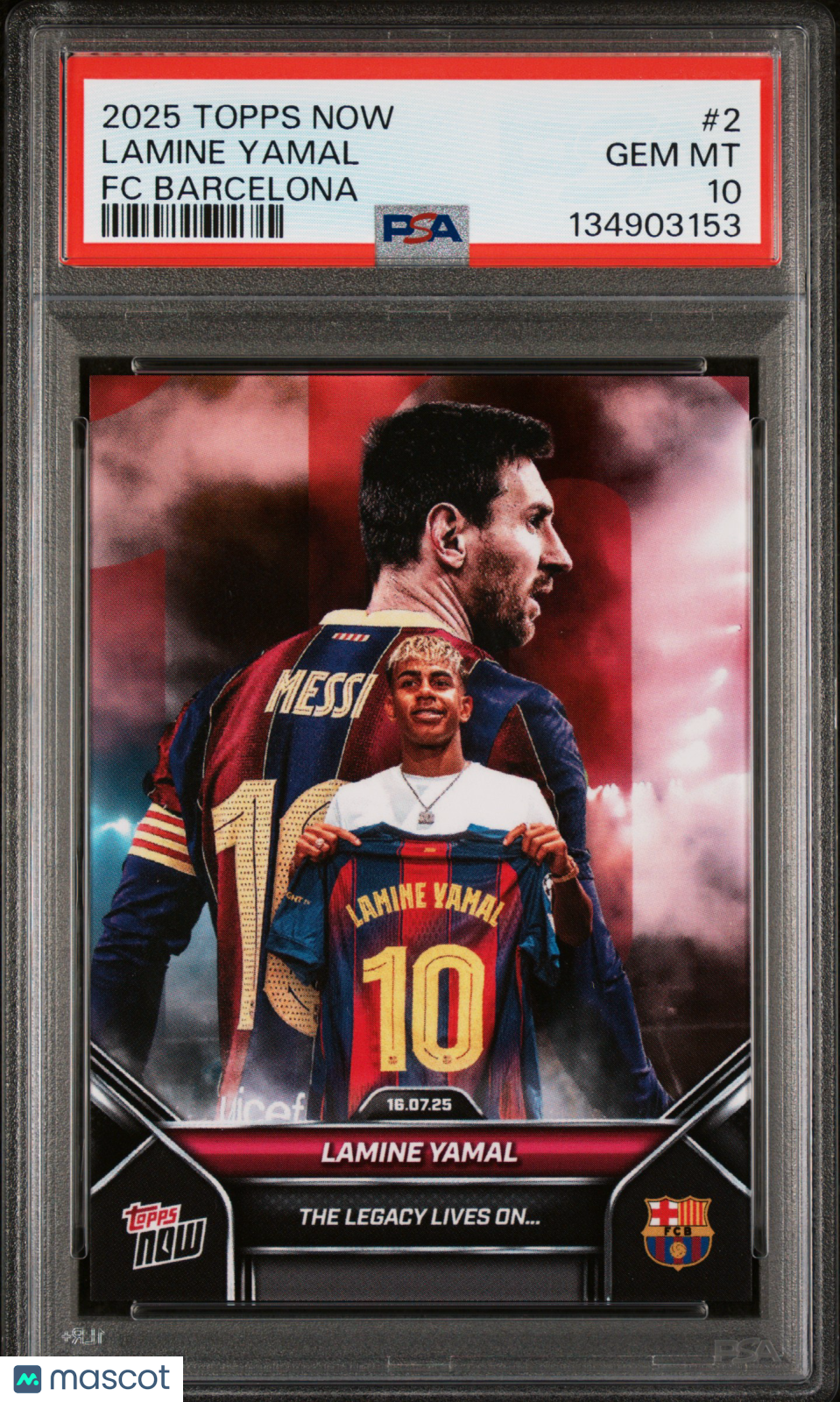 2025 Topps Now FC Barcelona Lamine Yamal #2 PSA 10