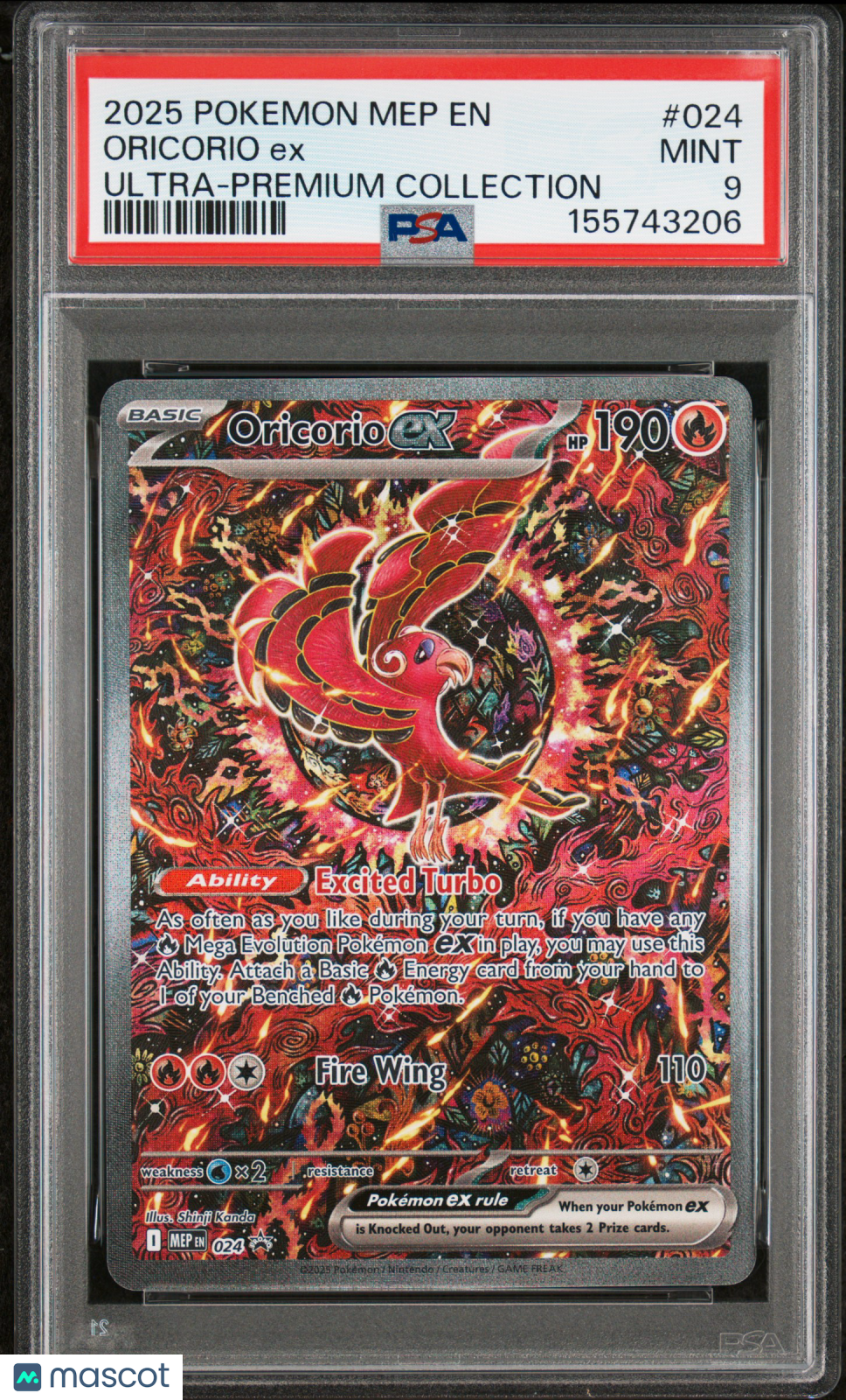 2025 Pokemon Mega Evolution Black Star Promo Oricorio ex PSA 9 #024