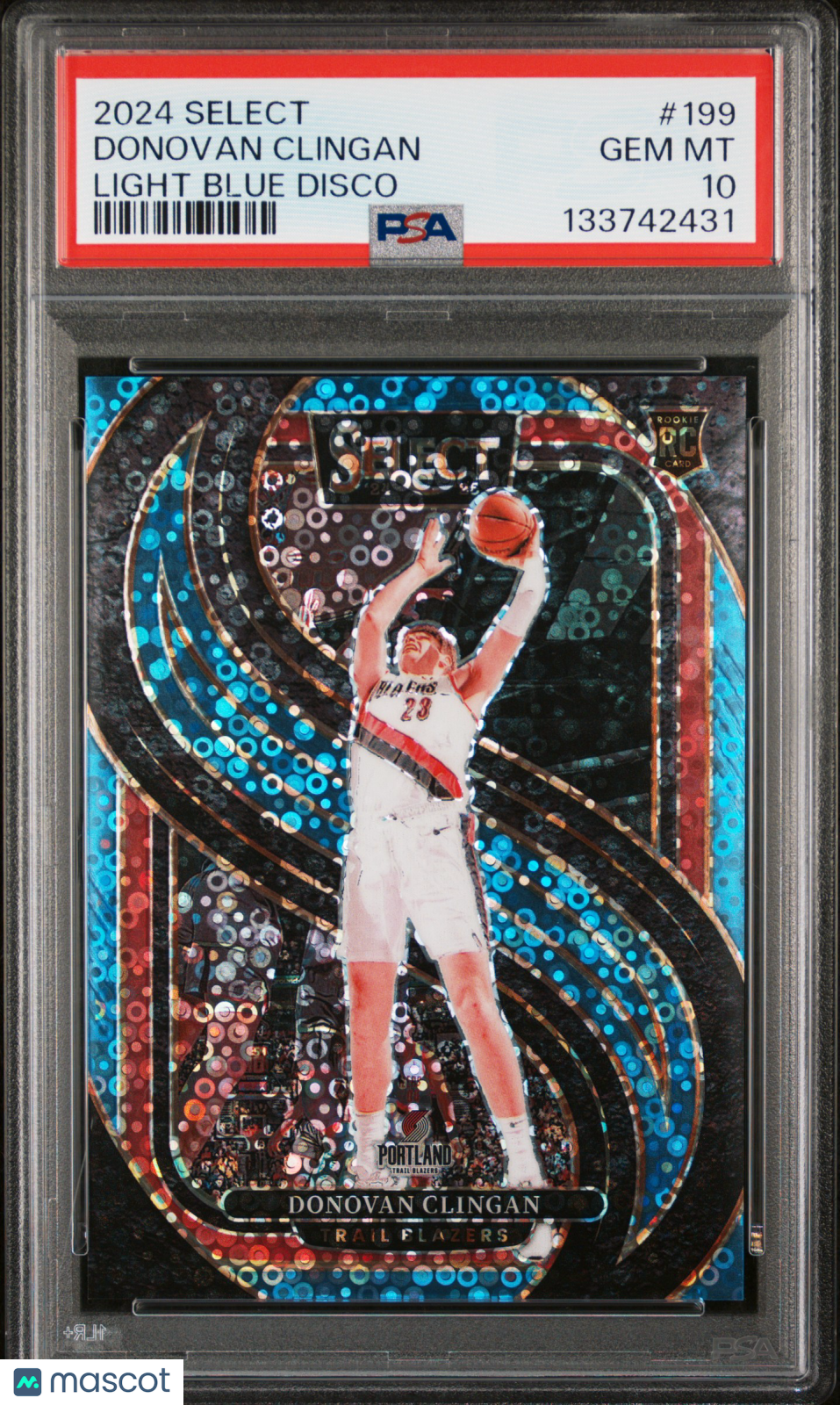 2024 Panini Select Donovan Clingan #199 Light Blue Disco RC 99/99 PSA 10