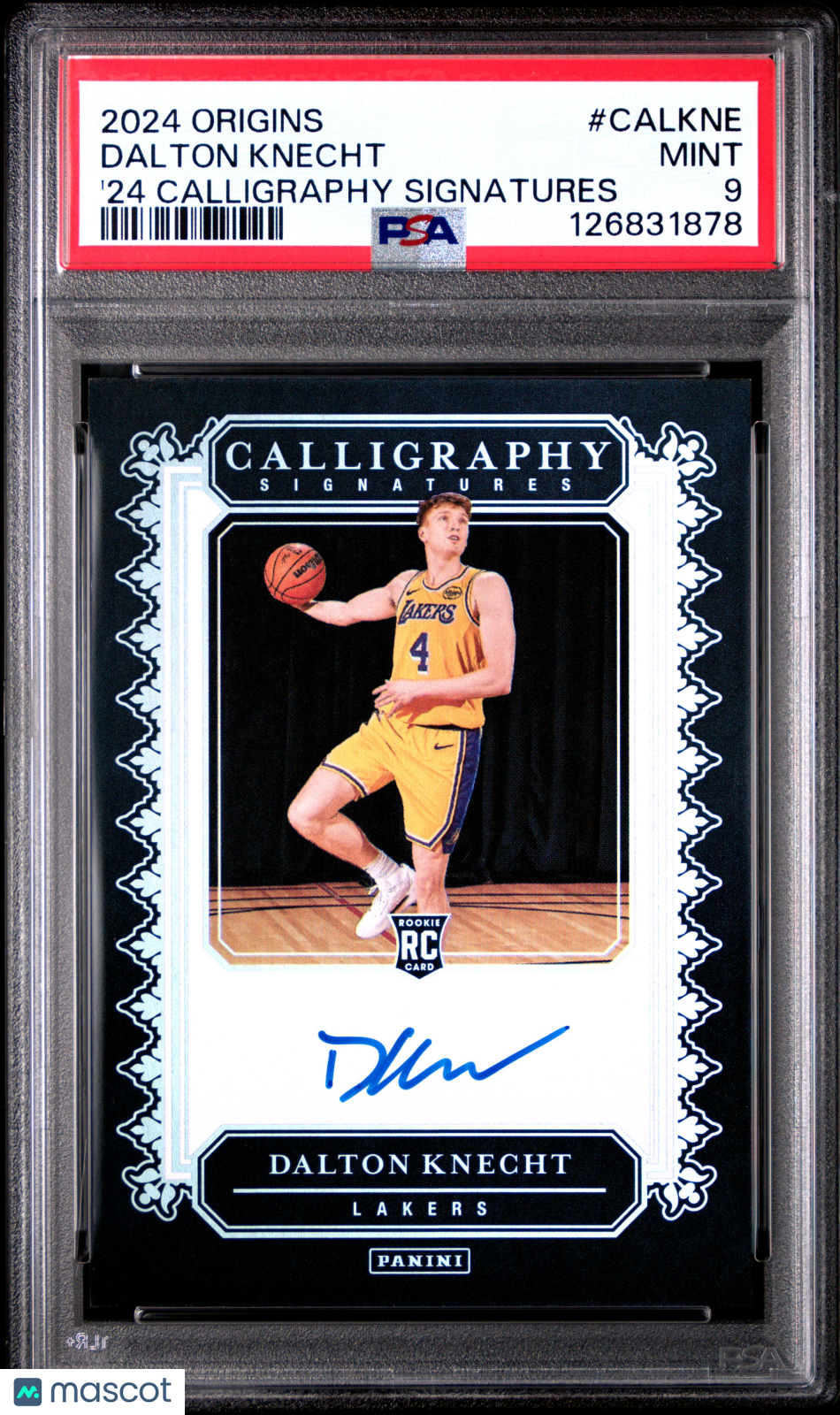 2024 Panini Origins 2024 Calligraphy Signatures Dalton Knecht #CALKNE PSA 9