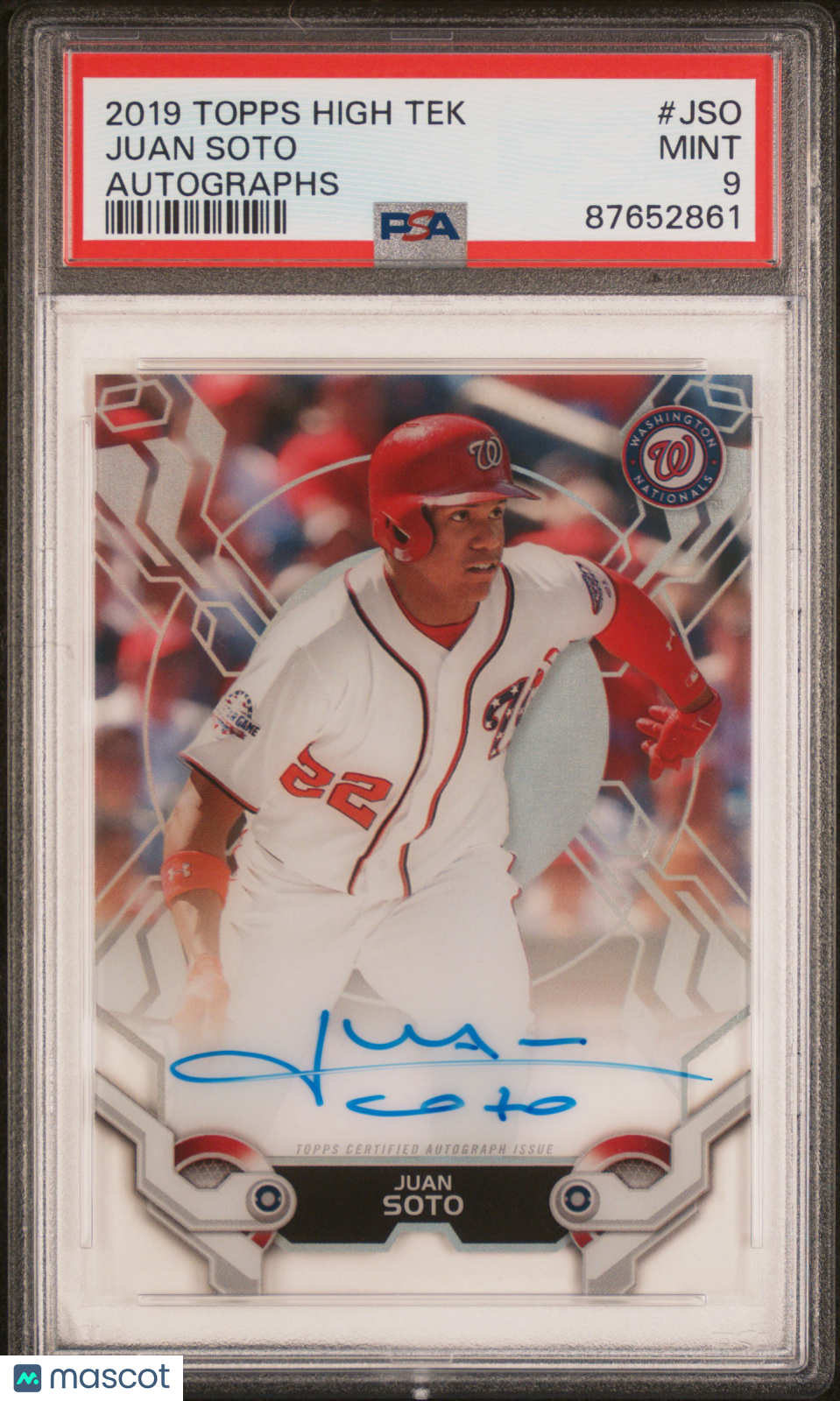 2019 Topps High Tek Autographs Juan Soto #JSO PSA 9