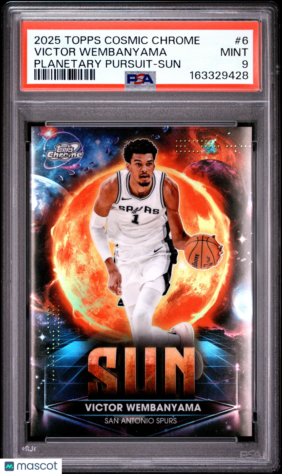 2025 Topps Cosmic Chrome Planetary Pursuit Victor Wembanyama #6 Sun PSA 9