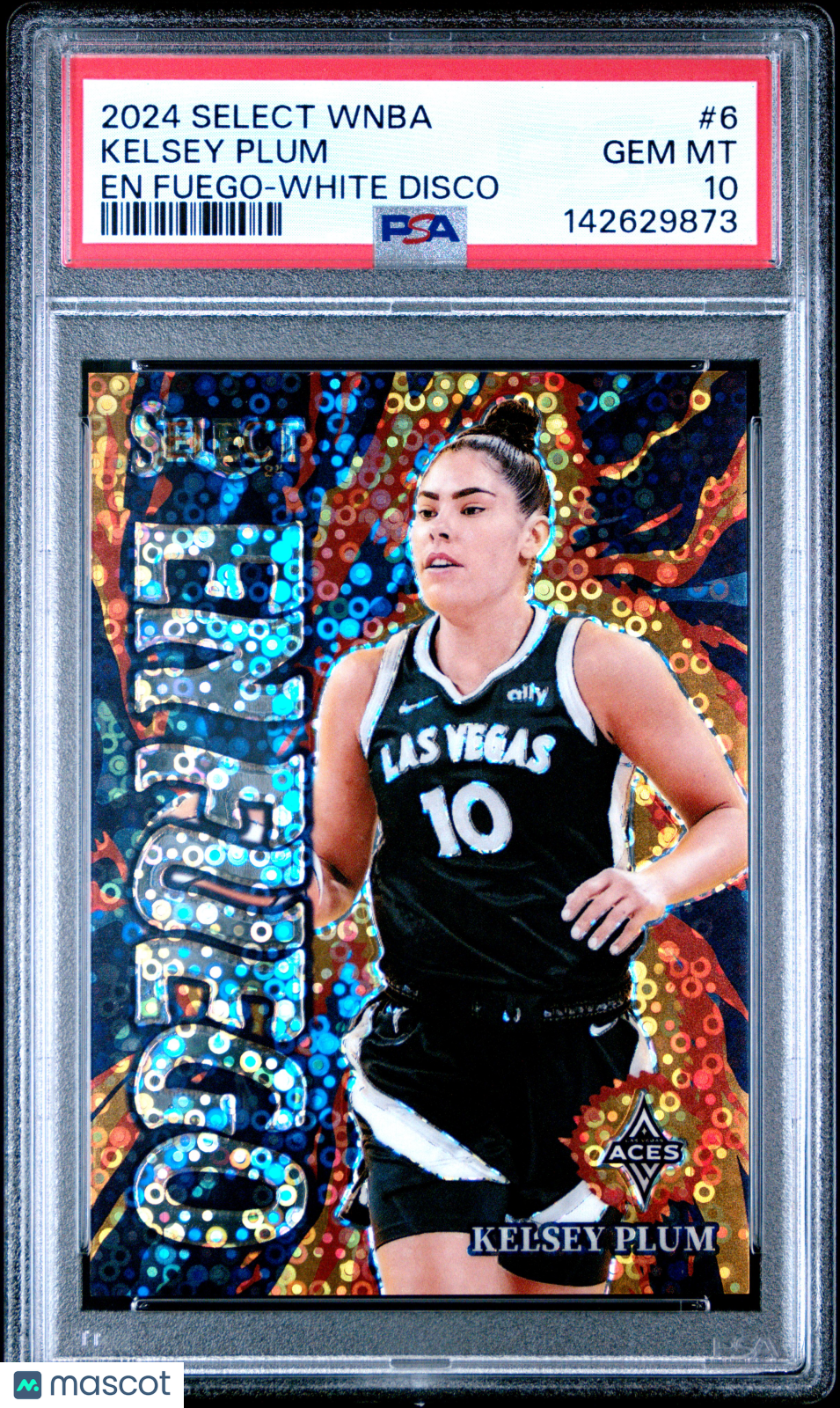 2024 Panini Select WNBA EN Fuego Kelsey Plum #6 White Disco 06/75 PSA 10