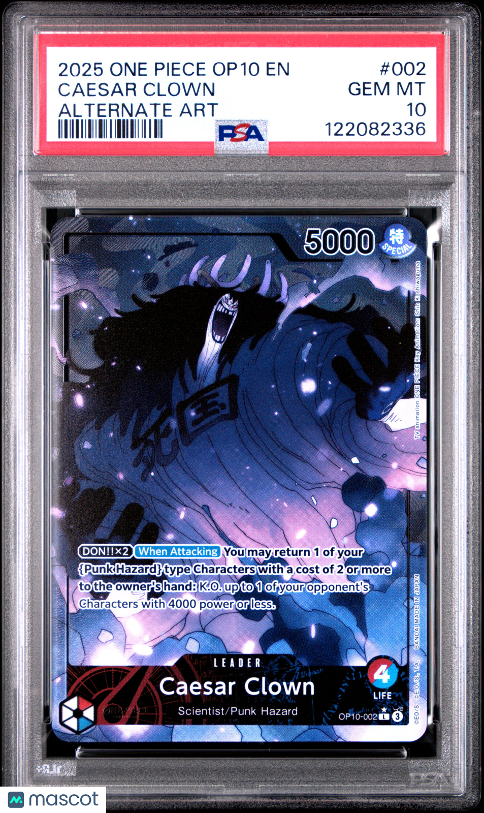 2025 One Piece Op10-Royal Blood Caesar Clown Alternate Art PSA 10 #002