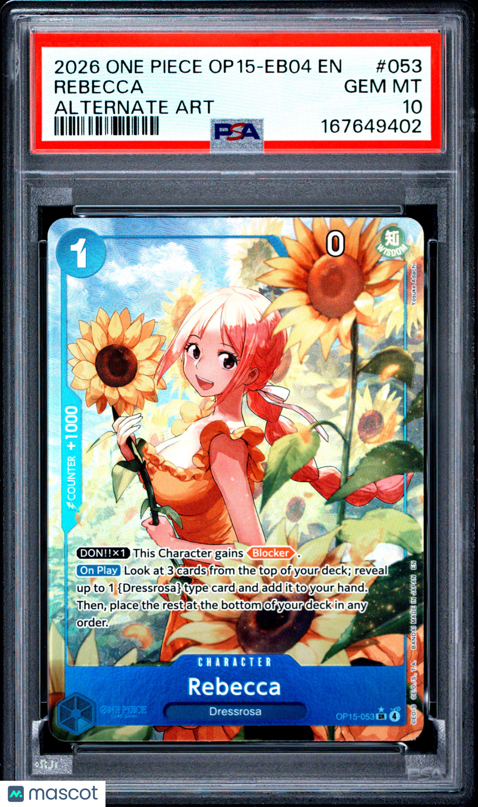 2026 One Piece Adventure On Kami's Island Rebecca Alternate Art PSA 10 #053