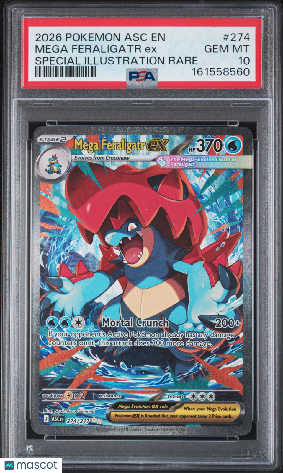 2026 Ascended Heroes Mega Feraligatr ex Special Illustration PSA 10 #274/217