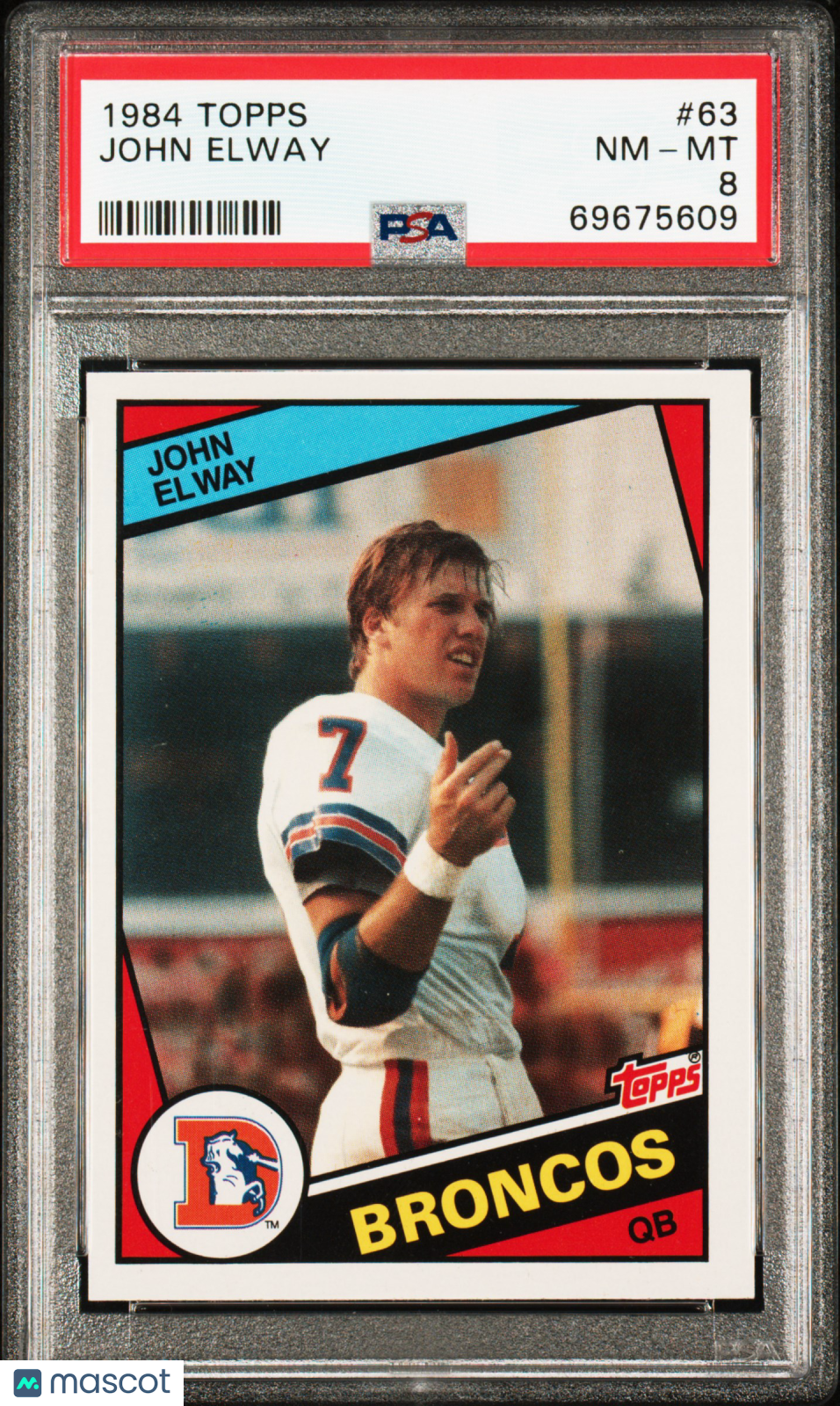 1984 Topps John Elway #63 RC PSA 8