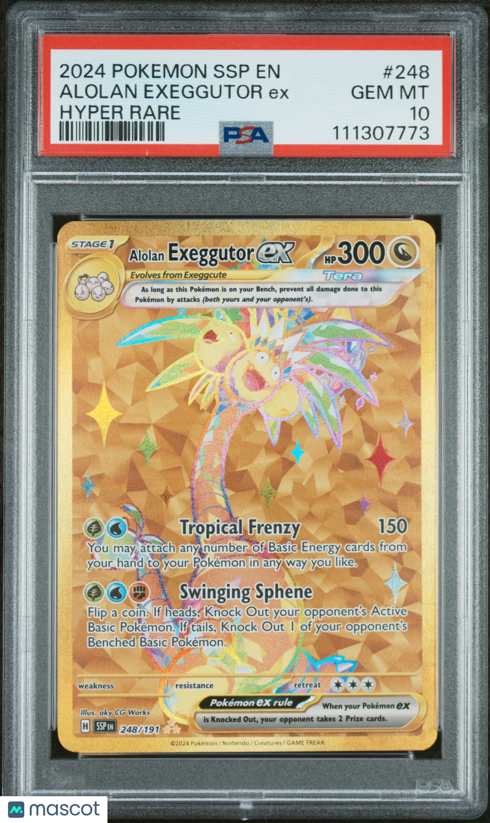 2024 Pokemon Surging Sparks Alolan Exeggutor ex Hyper Rare PSA 10 #248