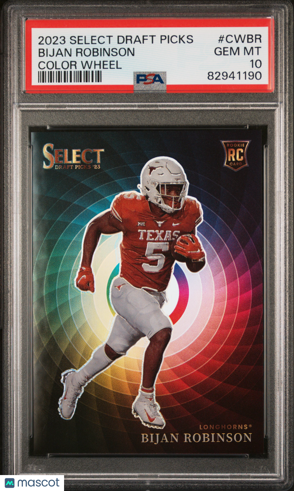 2023 Panini Select Draft Picks Color Wheel Bijan Robinson #CW-BR RC PSA 10
