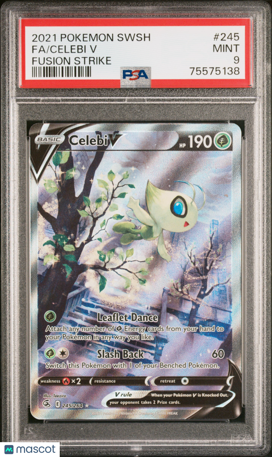 2021 SWSH Fusion Strike Celebi V PSA 9 #245/264
