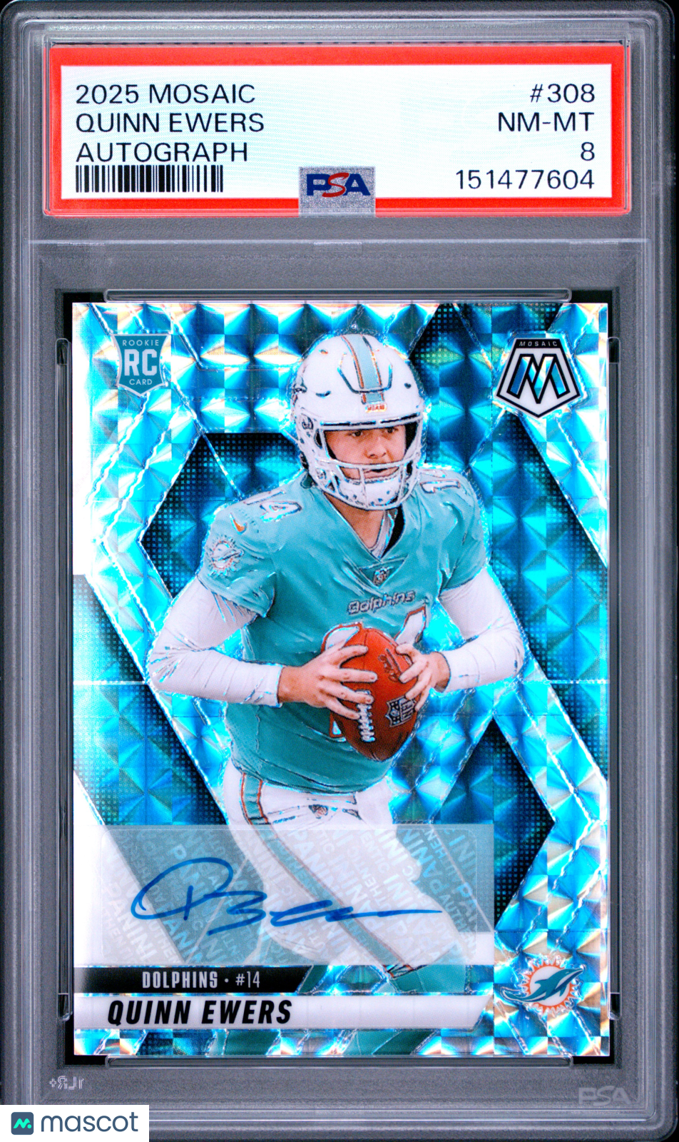 2025 Panini Mosaic Quinn Ewers #308 Autograph PSA 8
