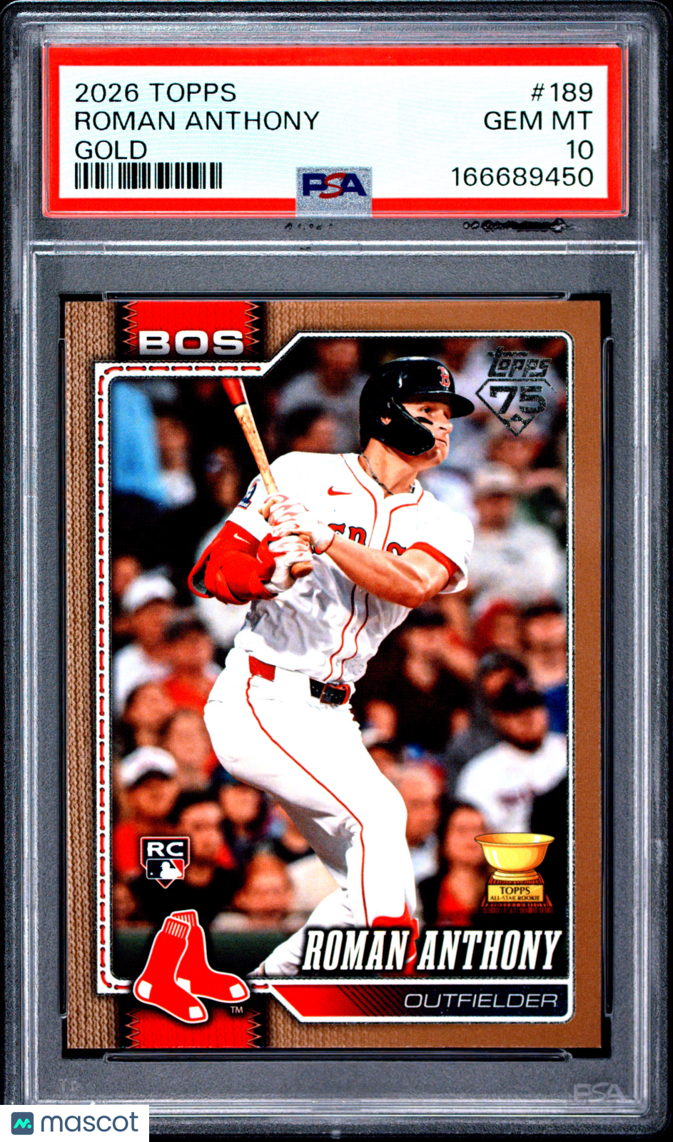 2026 Topps Roman Anthony #189 Gold 0301/2026 RC PSA 10