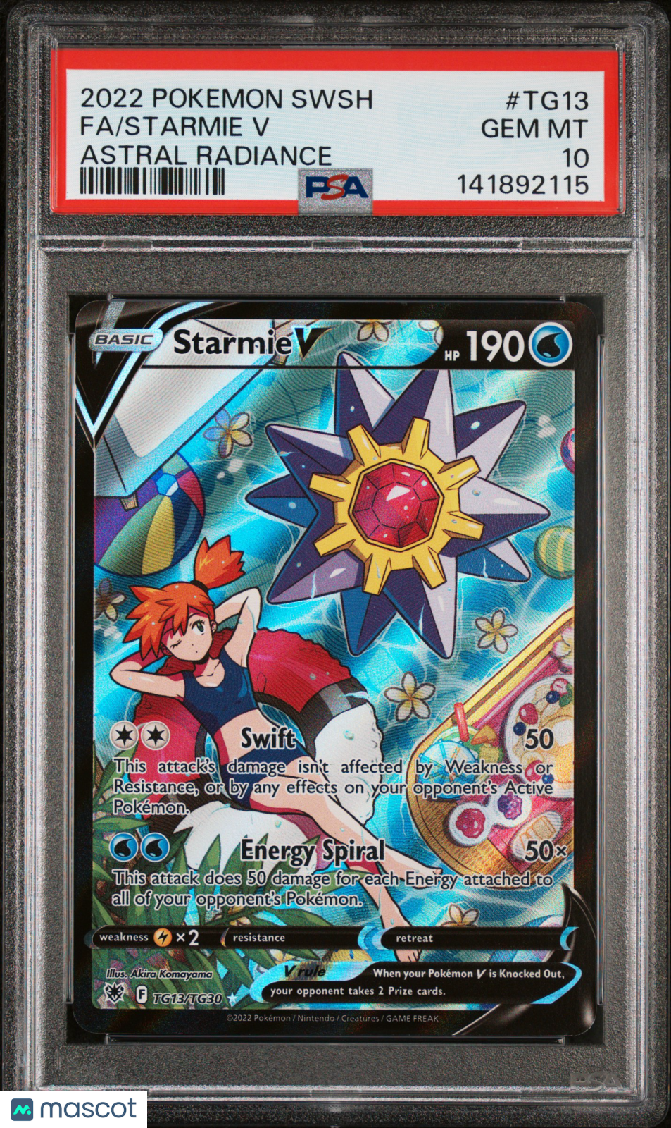 2022 Pokemon Sword & Shield Astral Radiance Starmie V Fa PSA 10 #TG13