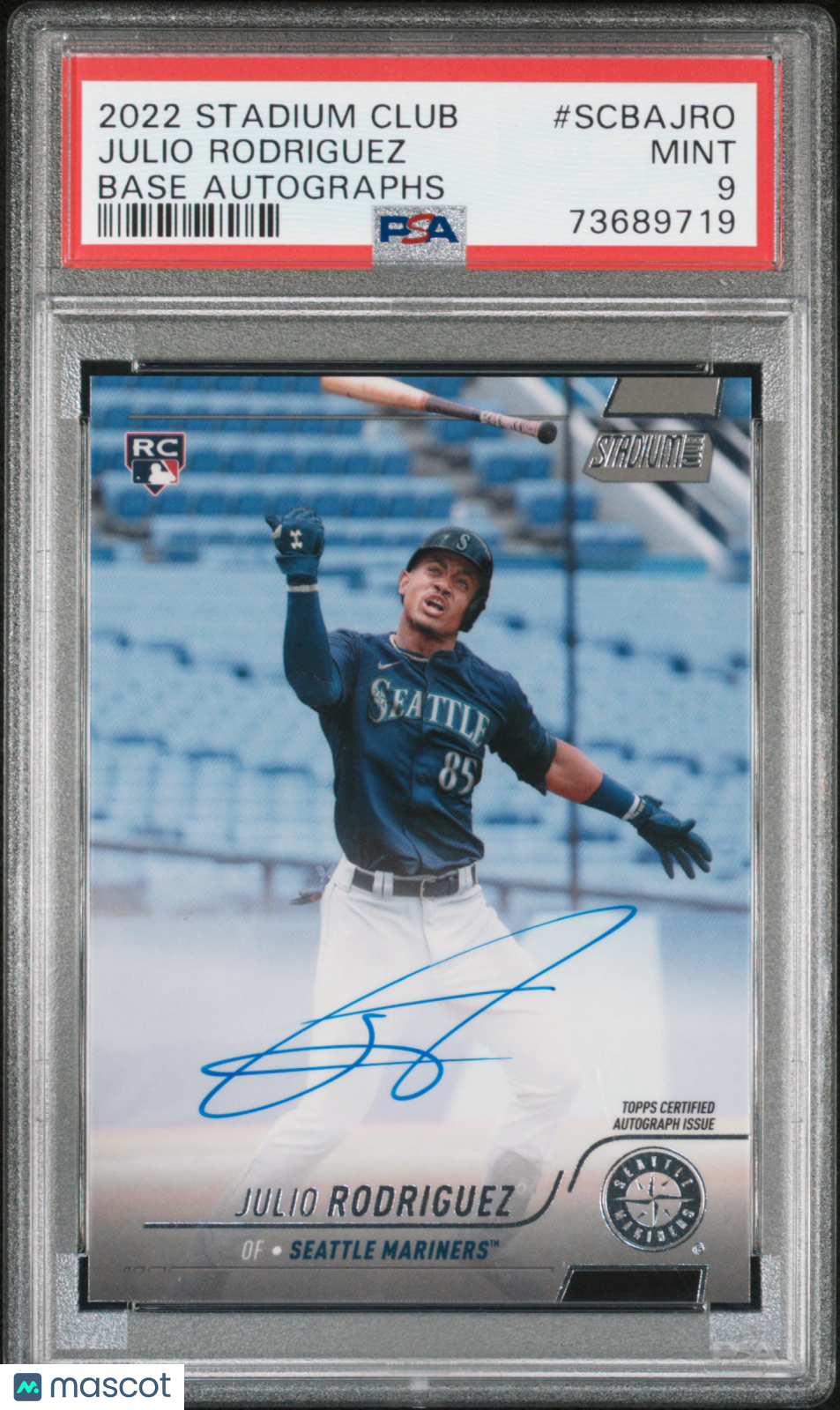 2022 Topps Stadium Club Base Autographs Julio Rodriguez #SCBAJRO PSA 9
