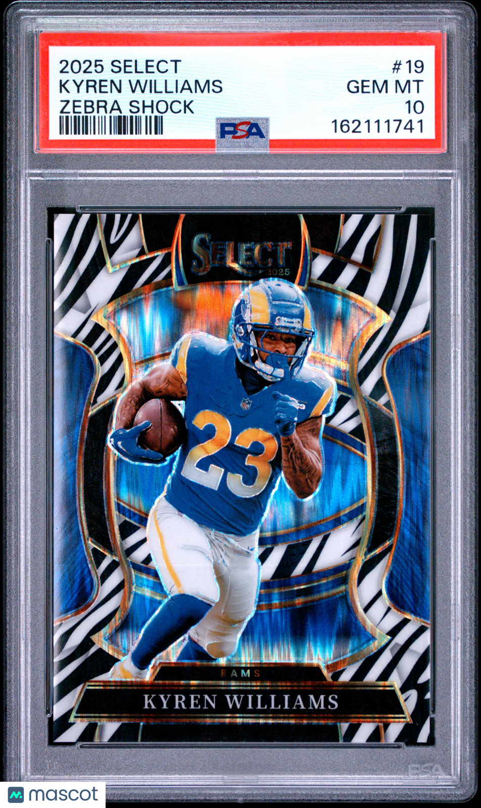 2025 Panini Select Kyren Williams #19 Zebra Shock PSA 10