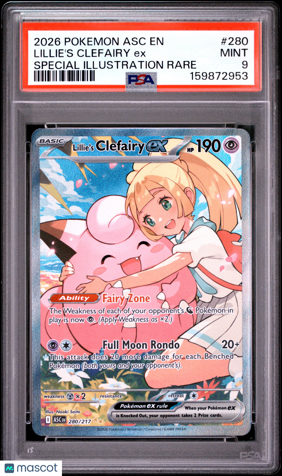 2026 Ascended Heroes Lillie's Clefairy ex Special Illustration PSA 9 #280/217
