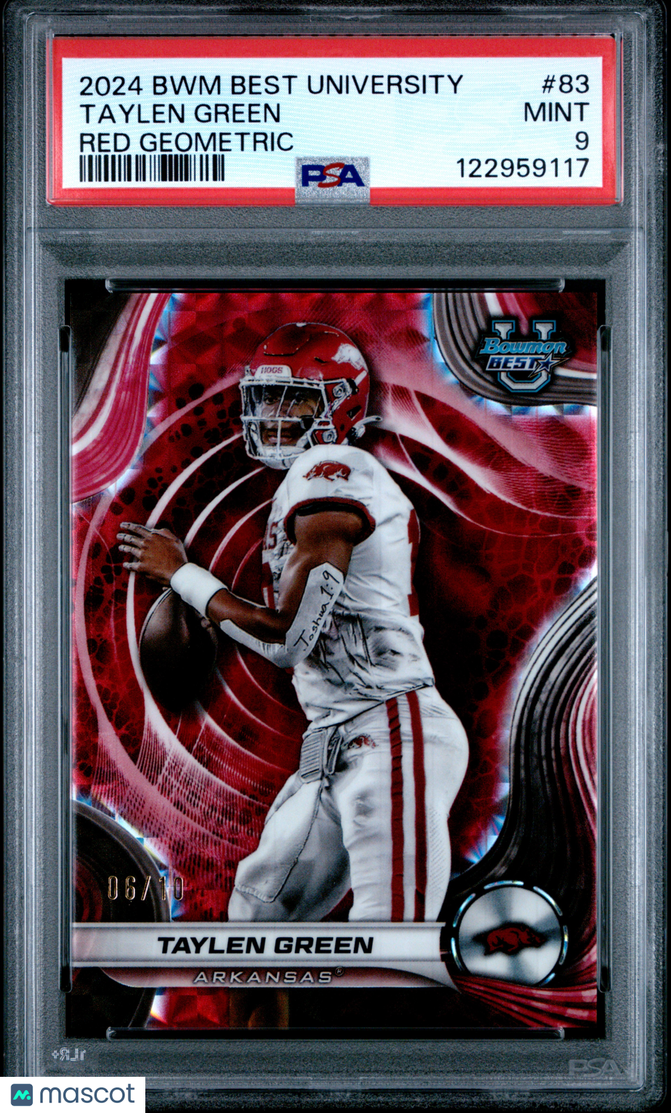2024 Bowman Best University Taylen Green #83 Red Geometric 06/10 PSA 9