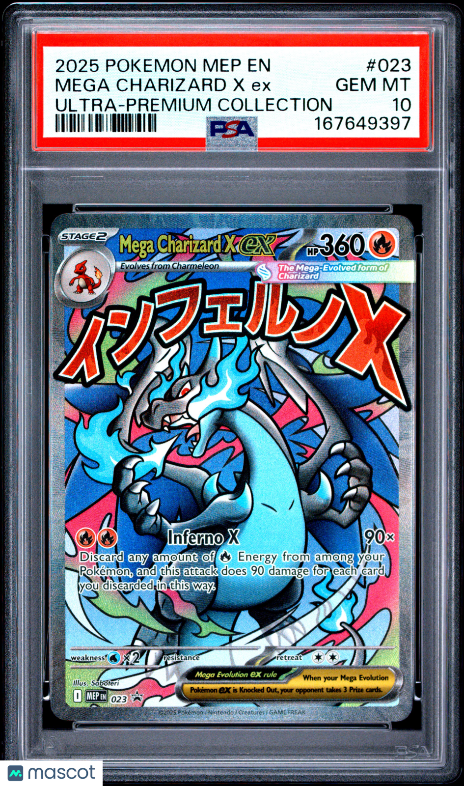2025 Mega Evolution Black Star Promos Mega Charizard X ex PSA 10 #023