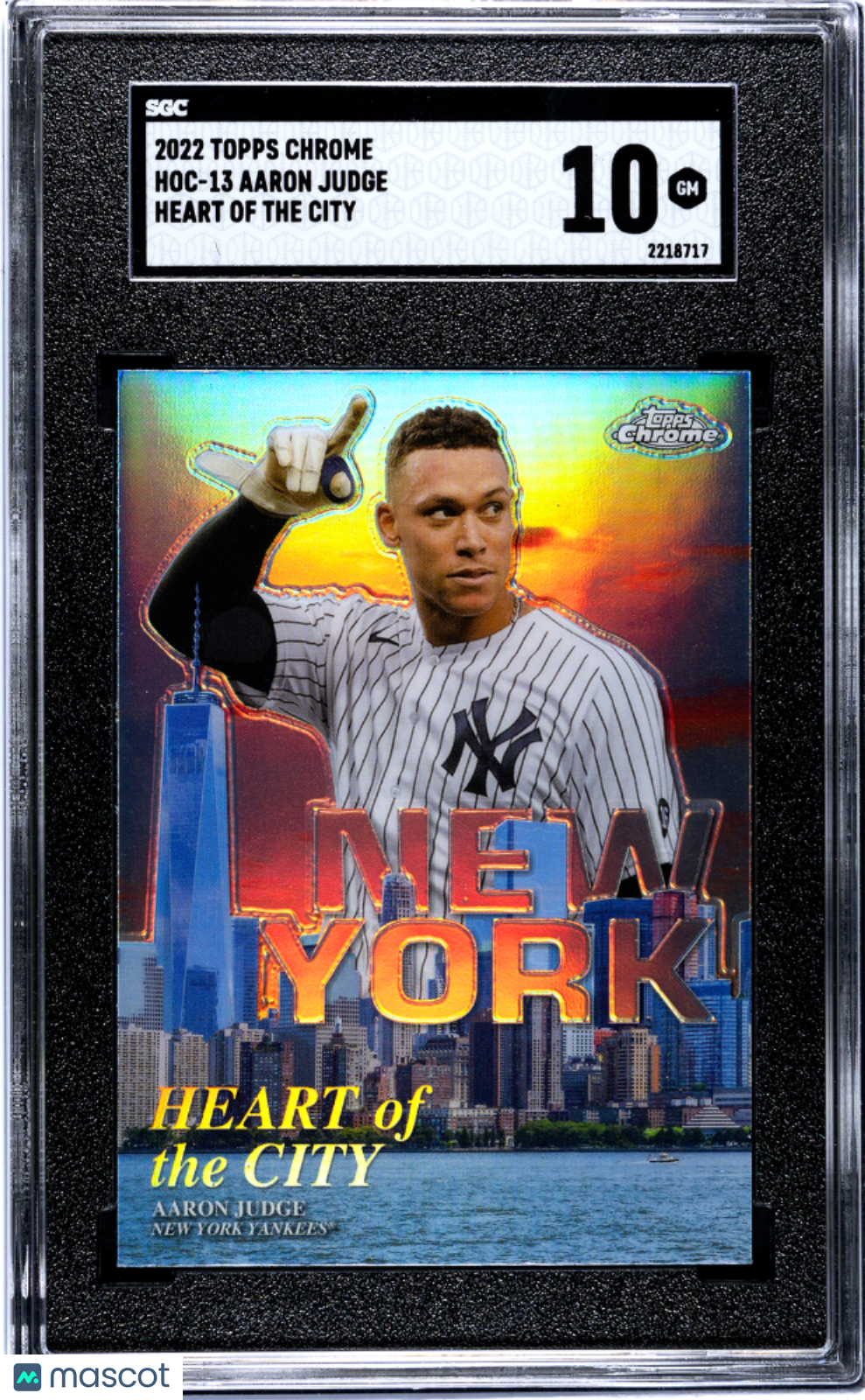 2022 Topps Chrome Aaron Judge #HOC-13 Heart Of The City SGC 10