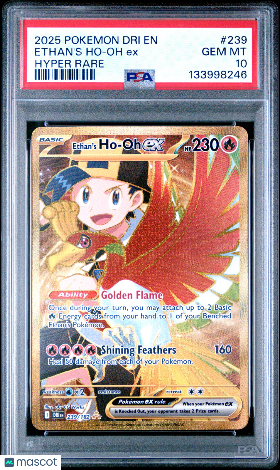 2025 Pokemon Destined Rivals Ethan's Ho-Oh ex Hyper Rare PSA 10 #239/182