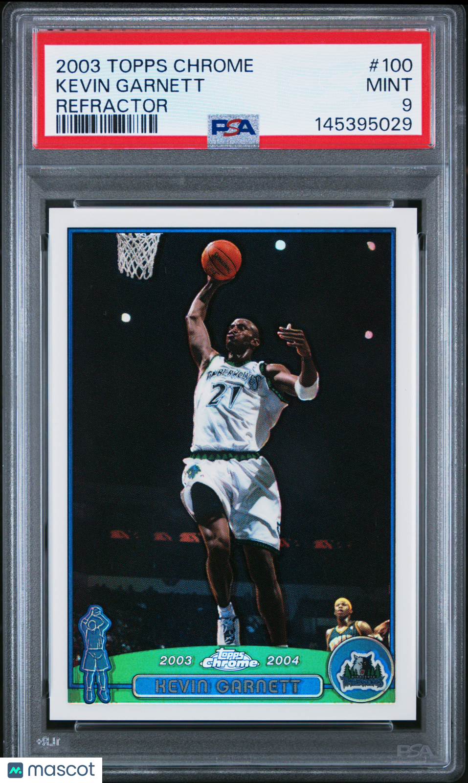 2003 Topps Chrome Kevin Garnett #100 Refractor PSA 9