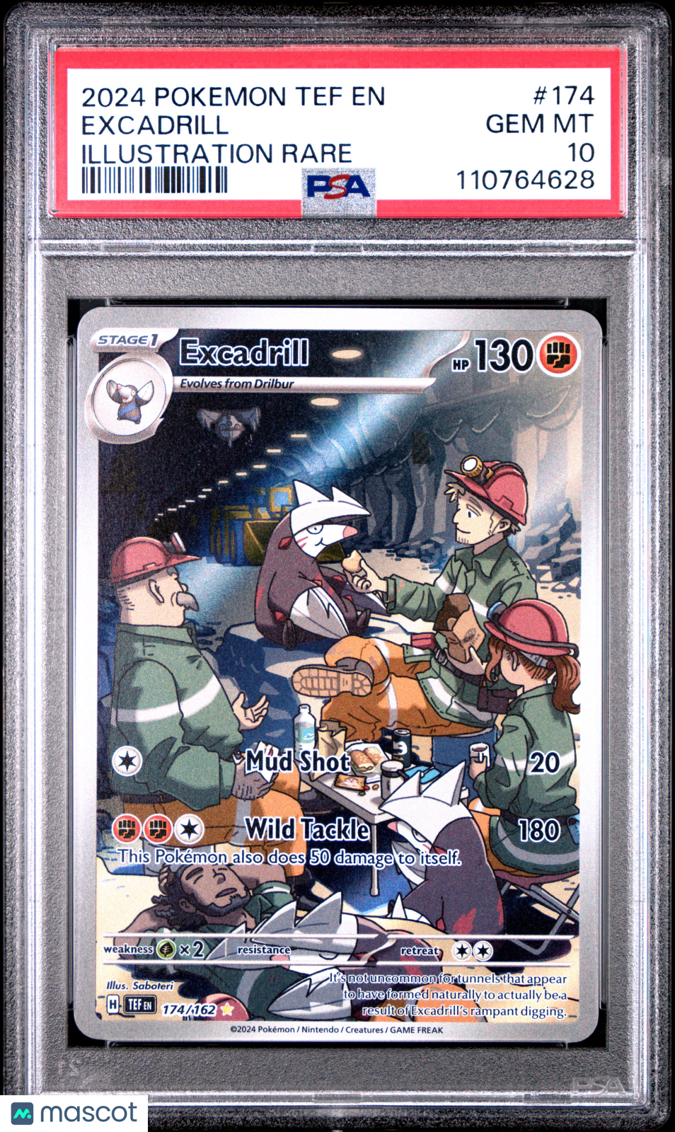 2024 Pokemon Temporal Forces Excadrill Illustration Rare PSA 10 #174