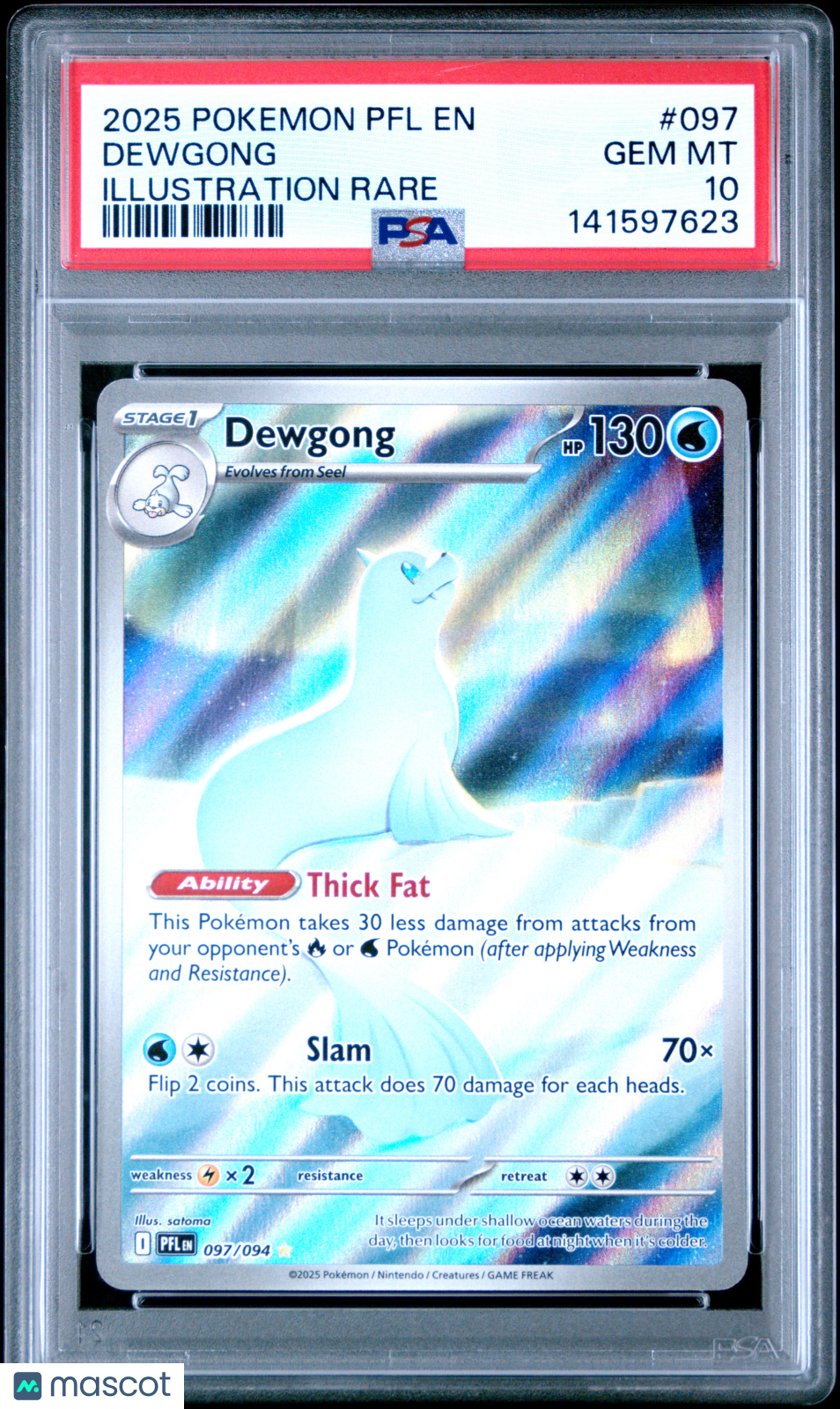 2025 Pokemon PFL EN-Phantasmal Flames Dewgong Illustration Rare PSA 10 #097
