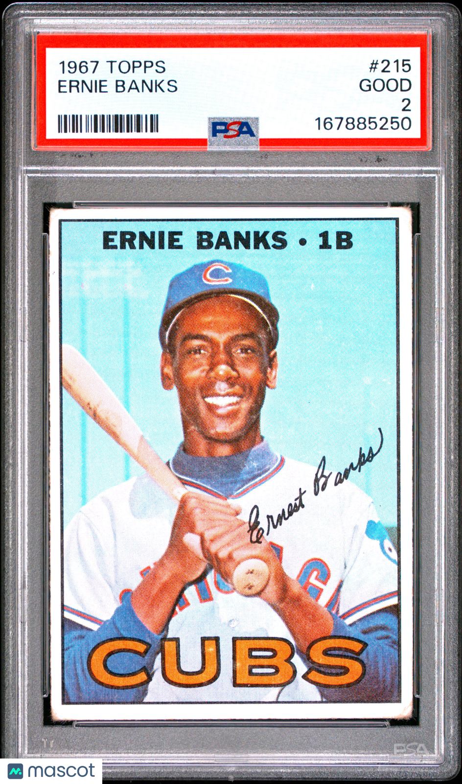 1967 Topps Ernie Banks #215 PSA 2