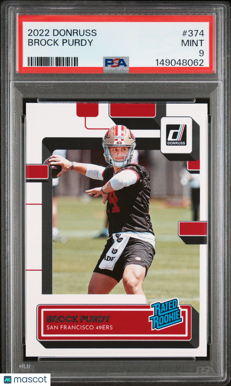 2022 Panini Donruss Brock Purdy #374 PSA 9