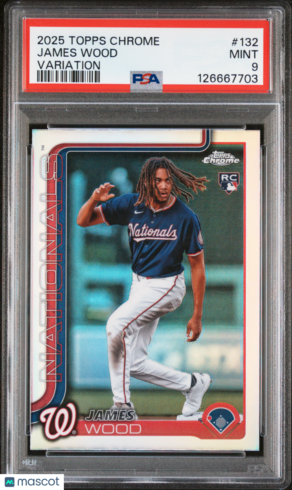 2025 Topps Chrome James Wood #132 Variation PSA 9