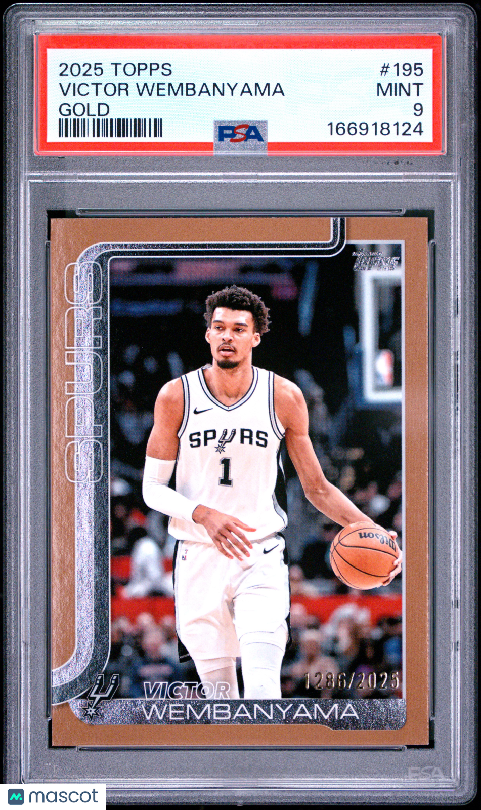 2025 Topps Victor Wembanyama #195 Gold 1286/2025 PSA 9