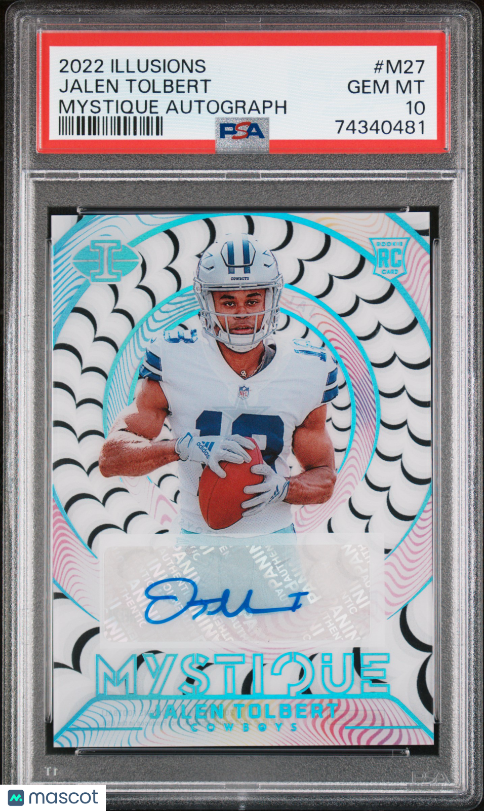 2022 Panini Illusions Mystique Autographs Jalen Tolbert #M27 61/99 PSA 10