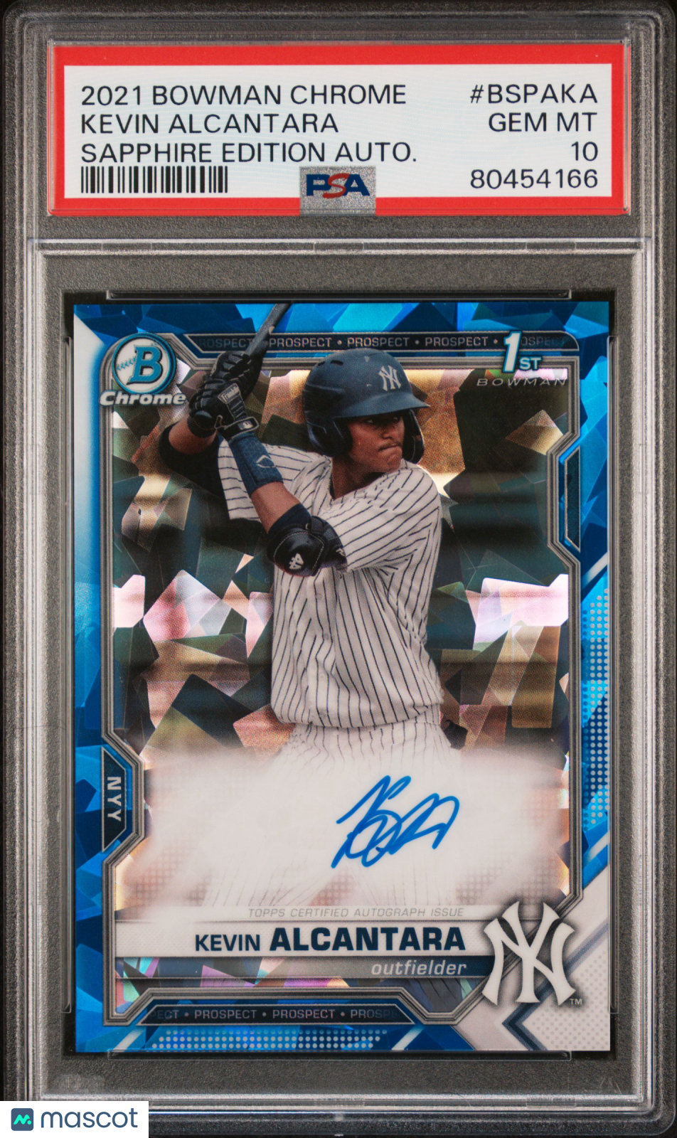 2021 Bowman Chrome Sapphire Edition Autographs Kevin Alcantara #BSPA-KA PSA 10
