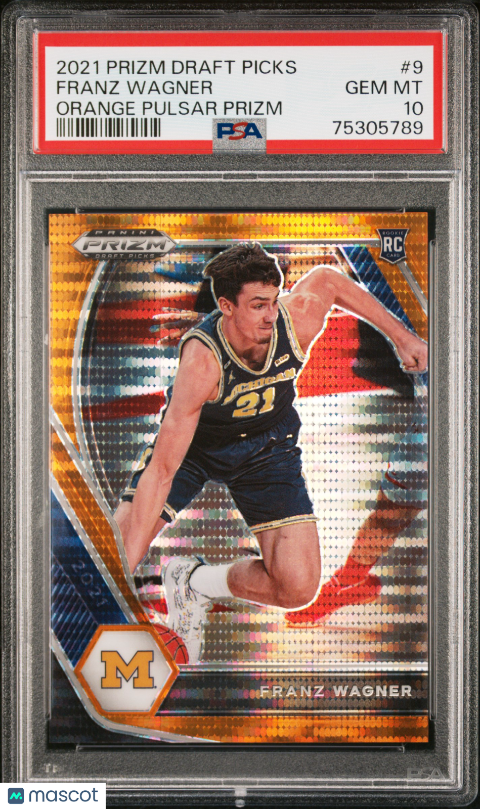 2021 Panini Prizm Draft Picks Franz Wagner #9 Orange Pulsar 23/49 PSA 10