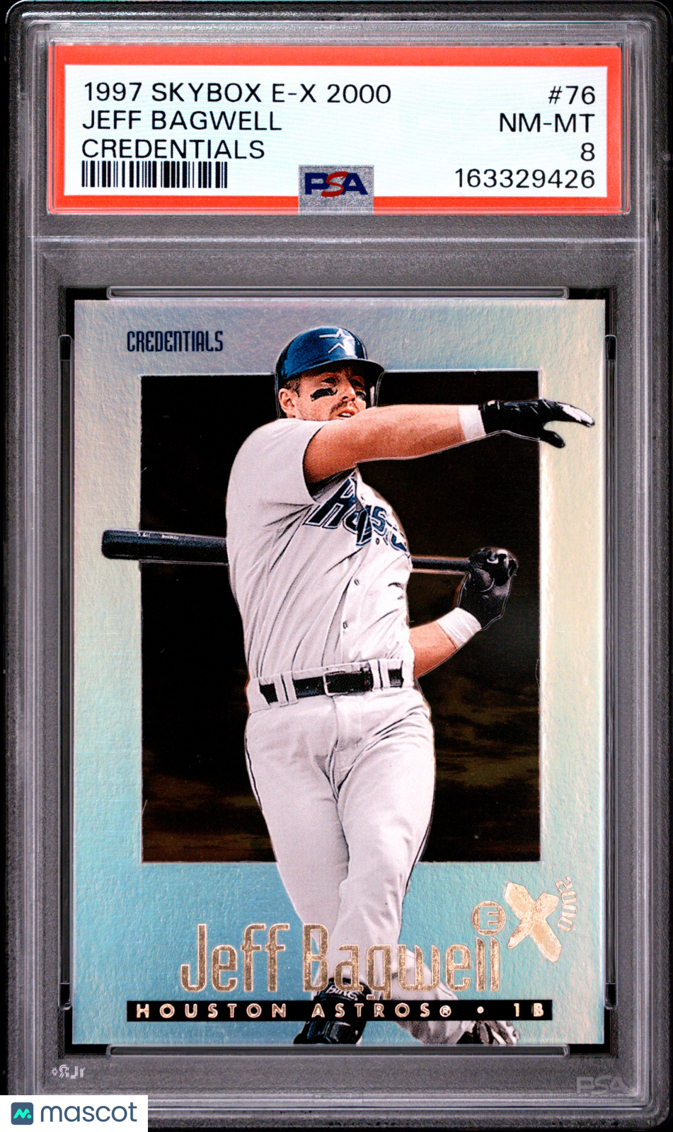 1997 Skybox E-X 2000 Jeff Bagwell #76 Credentials 265/299 PSA 8