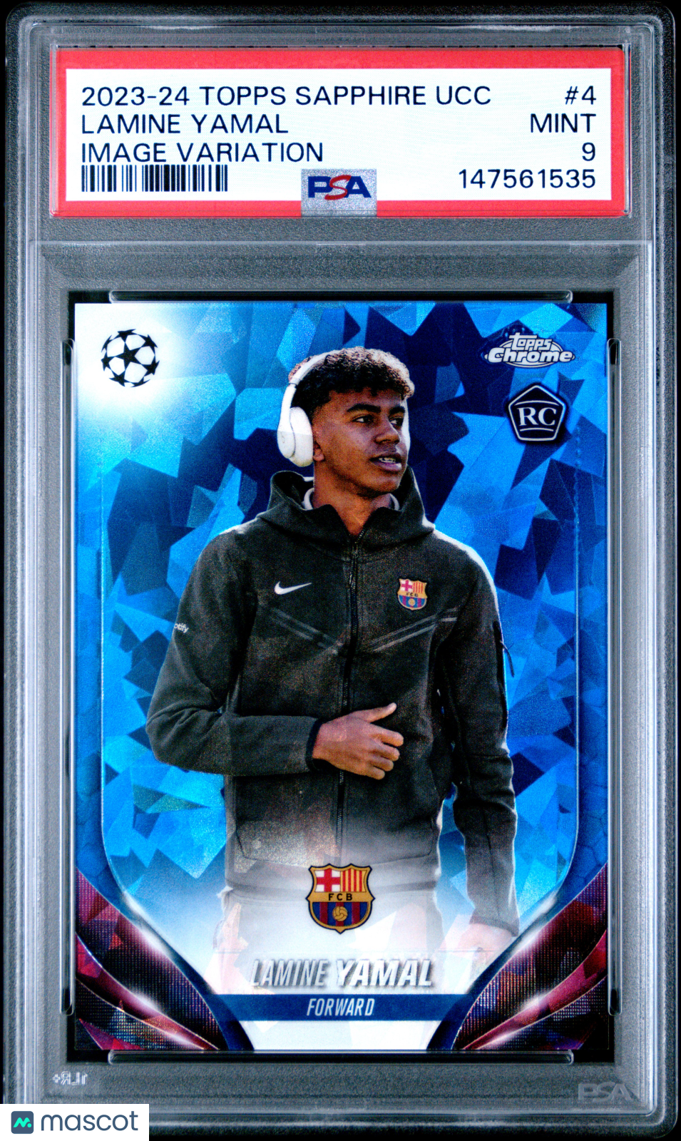 2023-24 Topps Chrome Sapphire Edition UCC Image Variations Lamine Yamal #4 PSA 9