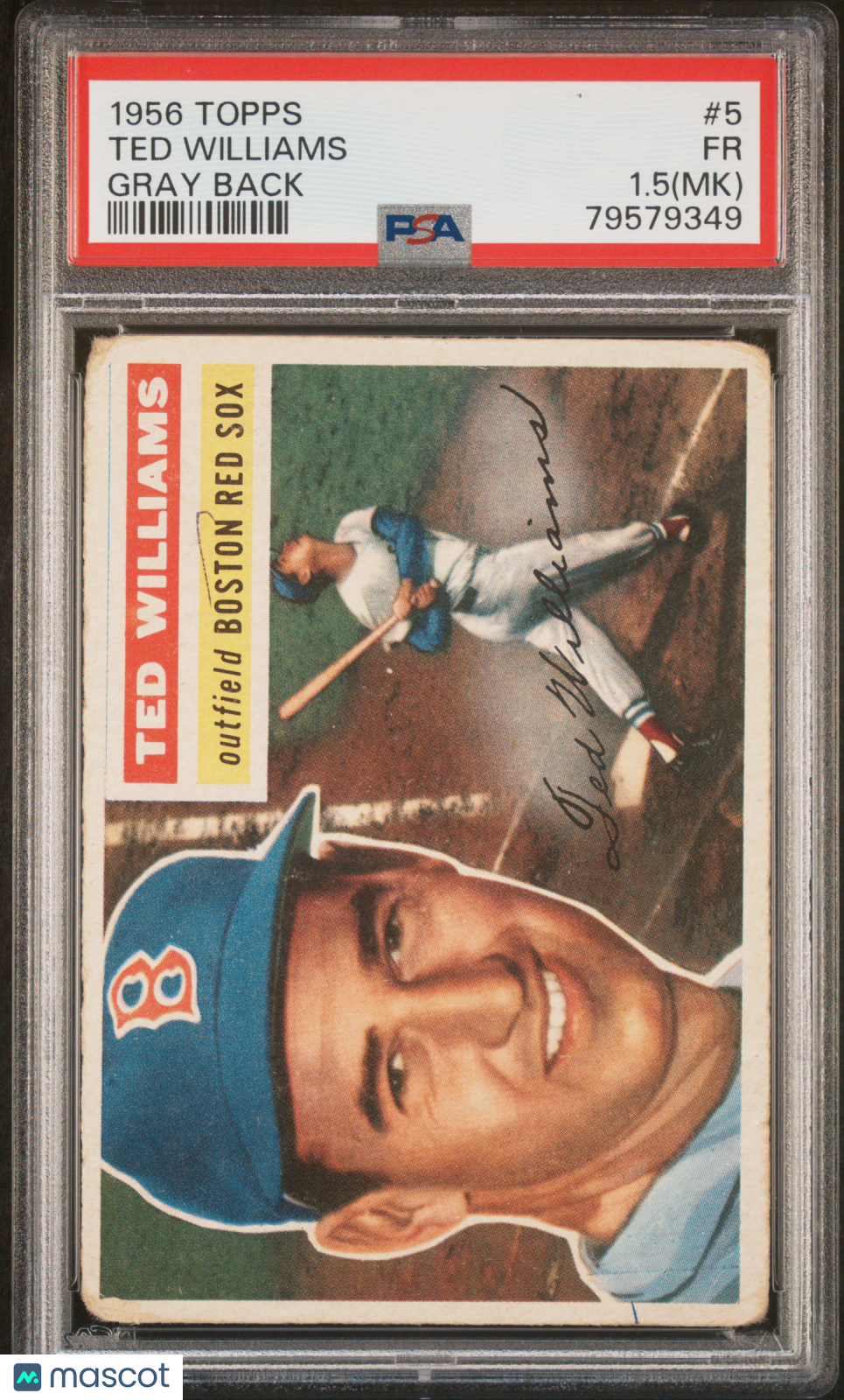 1956 Topps Ted Williams #5 Gray Back MK PSA 1.5