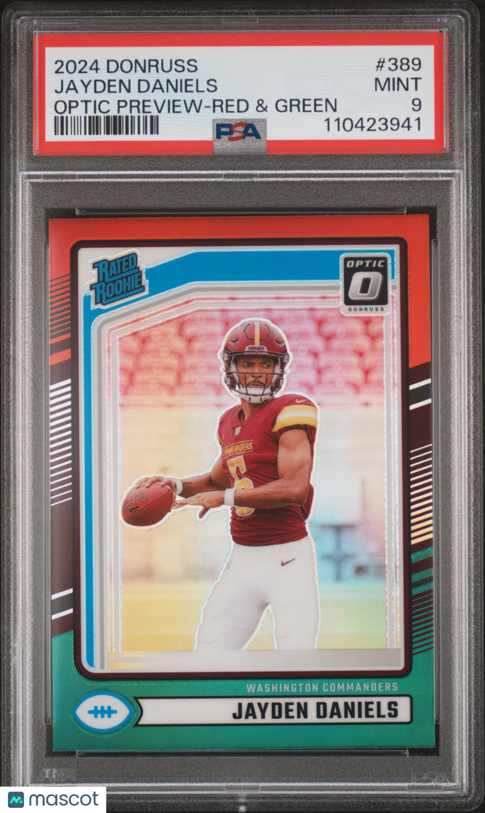 2024 Donruss Jayden Daniels #389 Optic Preview Red & Green PSA 9