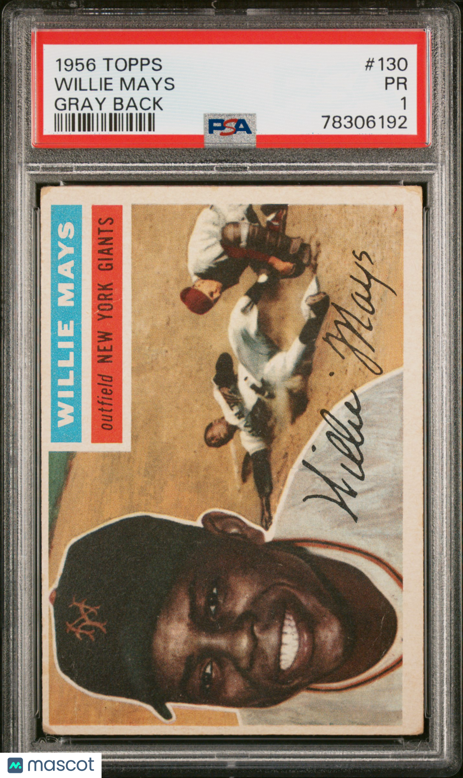1956 Topps Willie Mays #130 Gray Back PSA 1