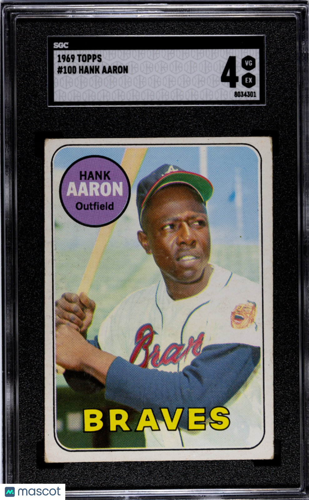 1969 Topps Hank Aaron #100 SGC 4