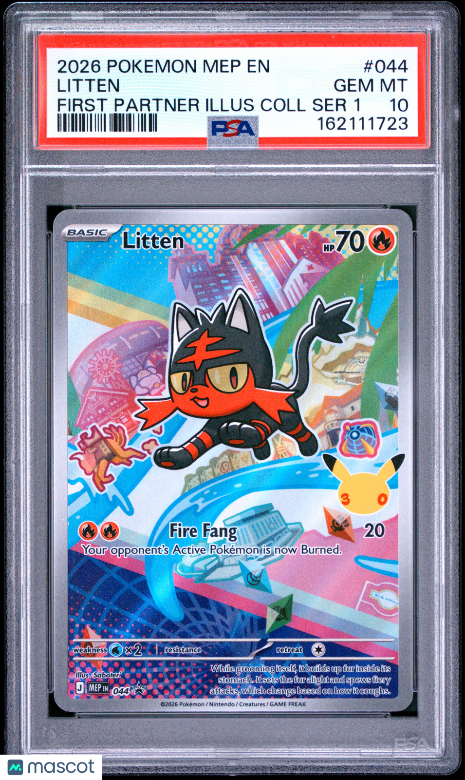 2026 Pokemon Mega Evolution Black Star Promos Litten PSA 10 #044