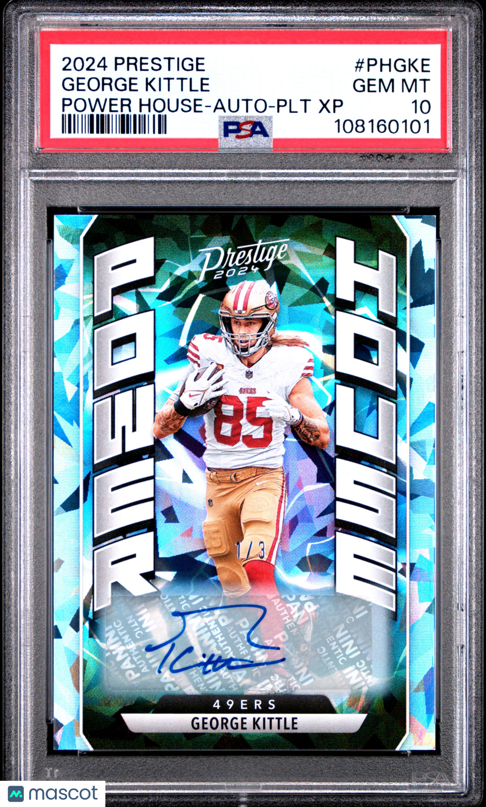 2024 Panini Prestige Power House George Kittle #PHGKE Auto PLT XP 1/3 PSA 10