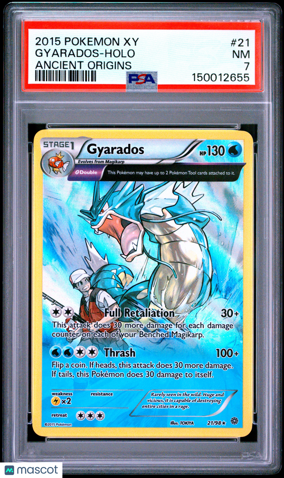 2015 Pokemon XY Ancient Origins Gyarados Holo PSA 7 #21/98