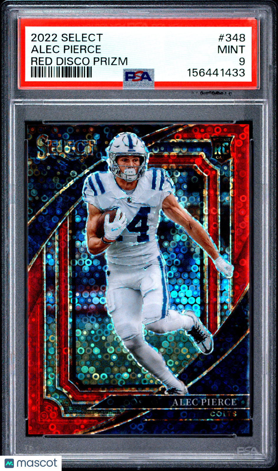 2022 Panini Select Alec Pierce #348 Red Disco Prizm 25/49 PSA 9
