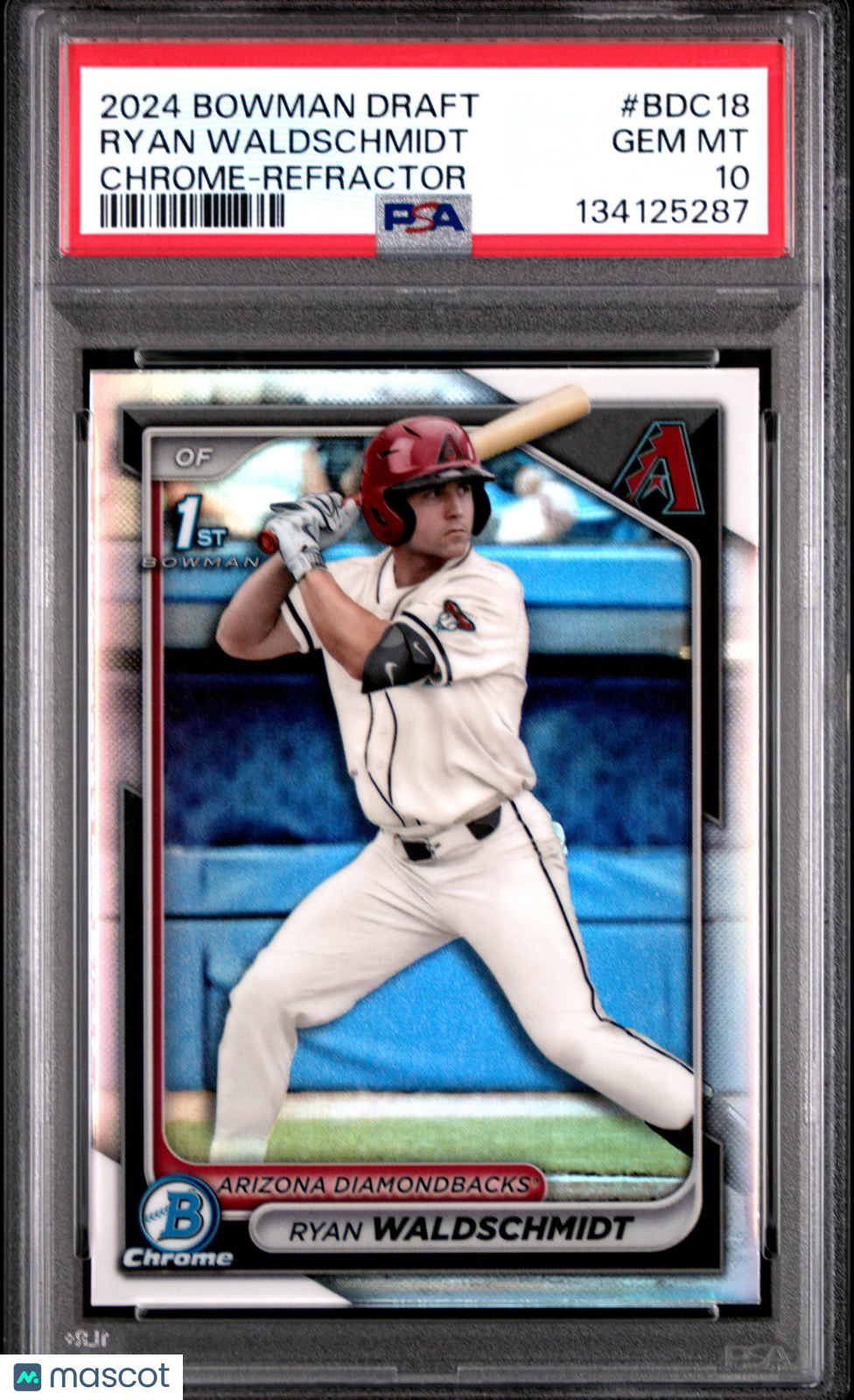 2024 Bowman Draft Ryan Waldschmidt #BDC18 Chrome Refractor PSA 10