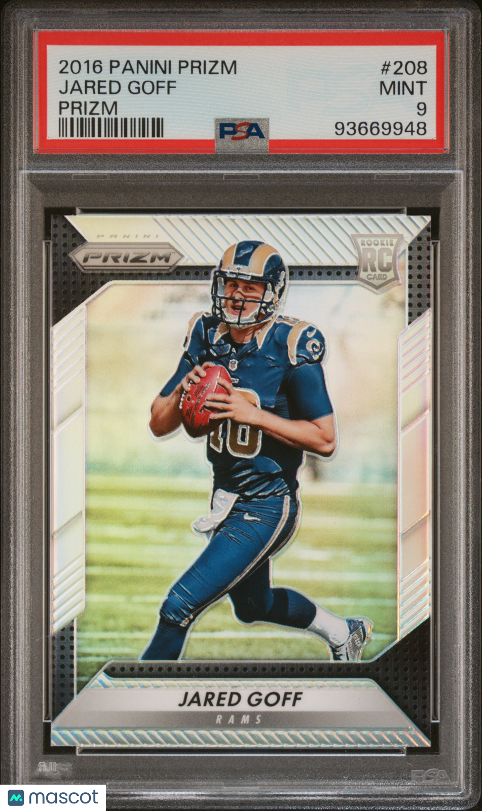 2016 Panini Prizm Jared Goff #208 (Prizm) RC PSA 9